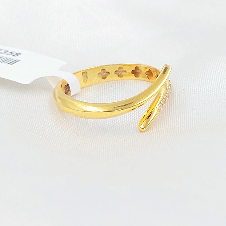 Zircon Studded Deluxe Ring Made of 21K Gold by Saeed Jewelry 
