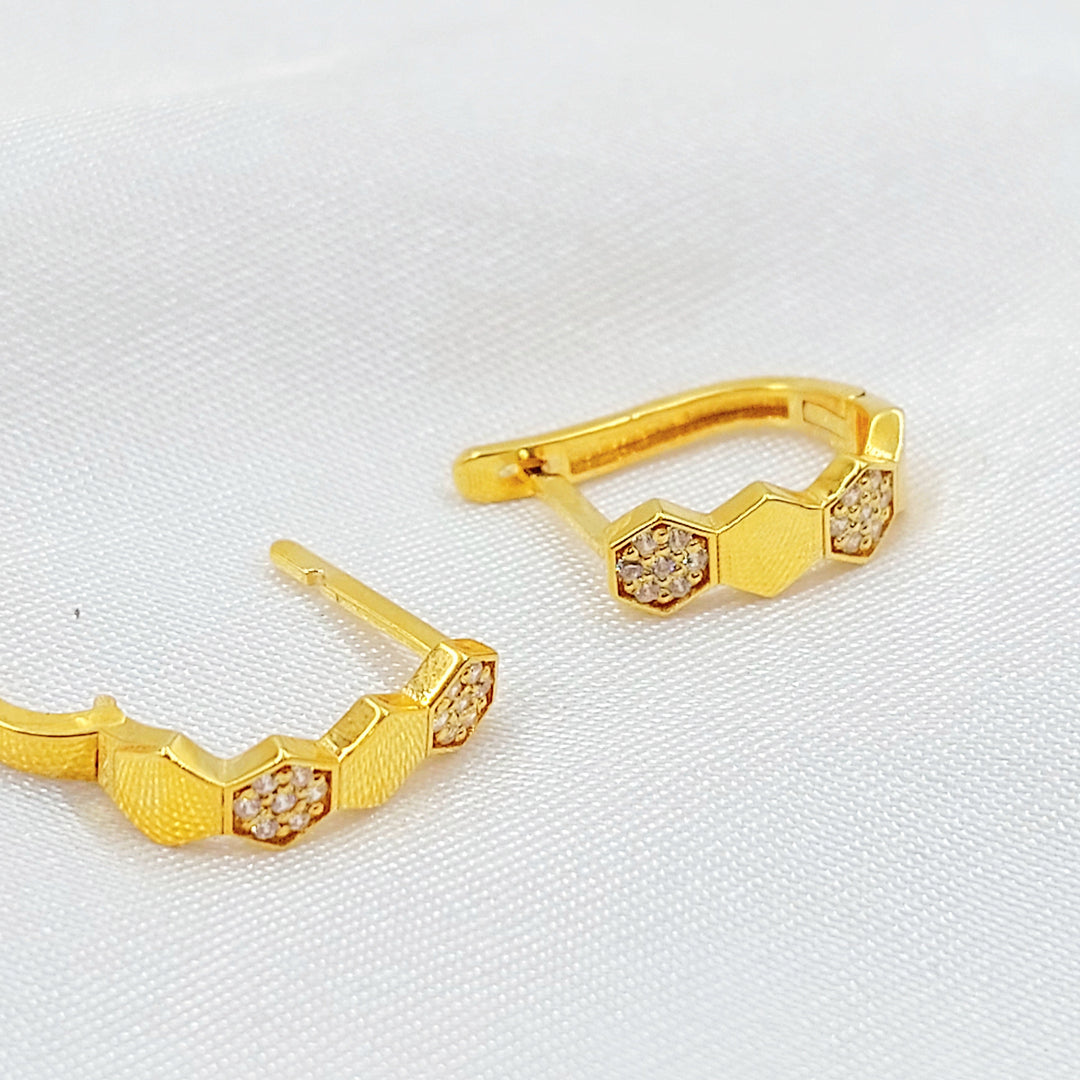 Zircon Studded Hoop Earrings
