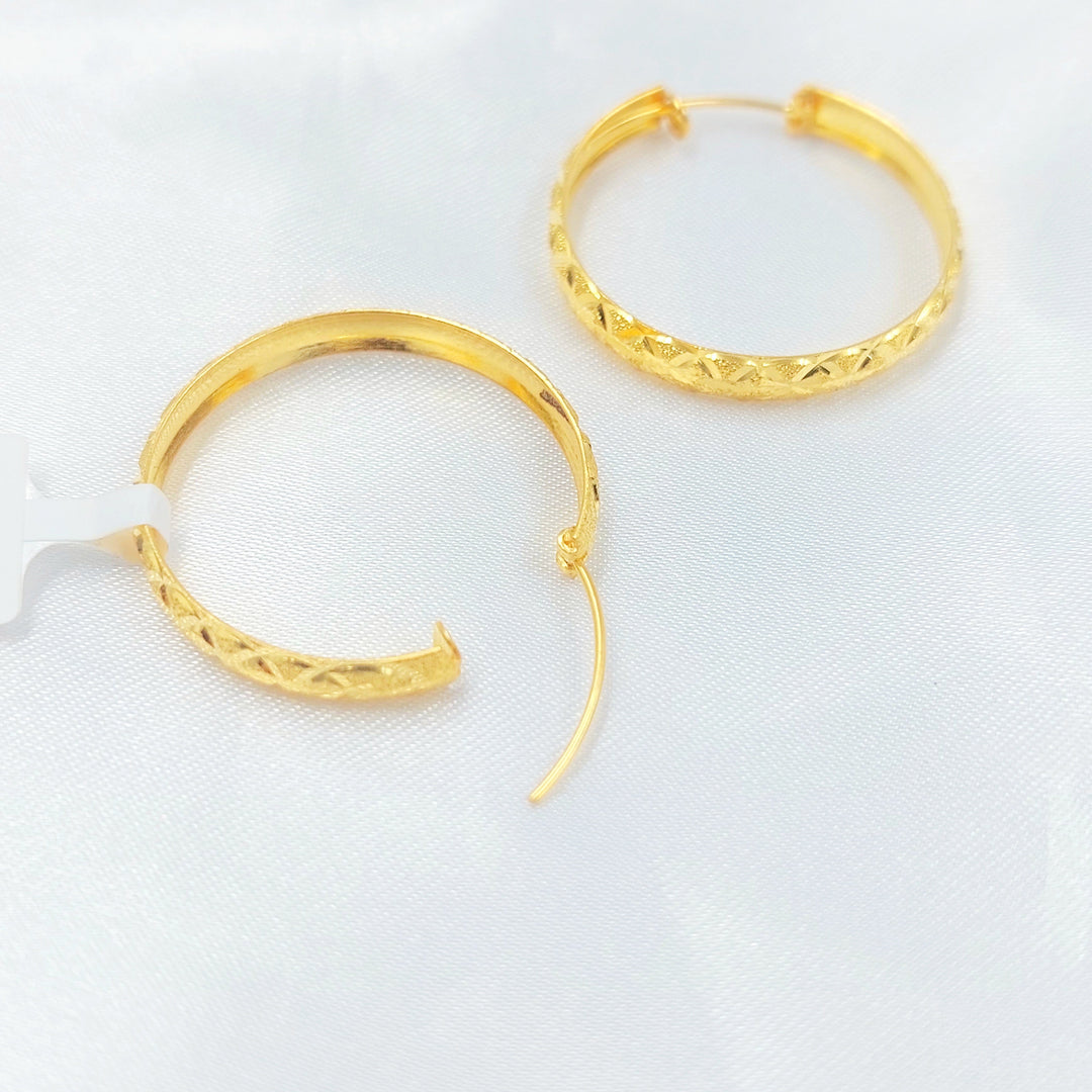 21K حلق ذبلة-مجوهرات الشيخ سعيد-Saeed Jewelry 