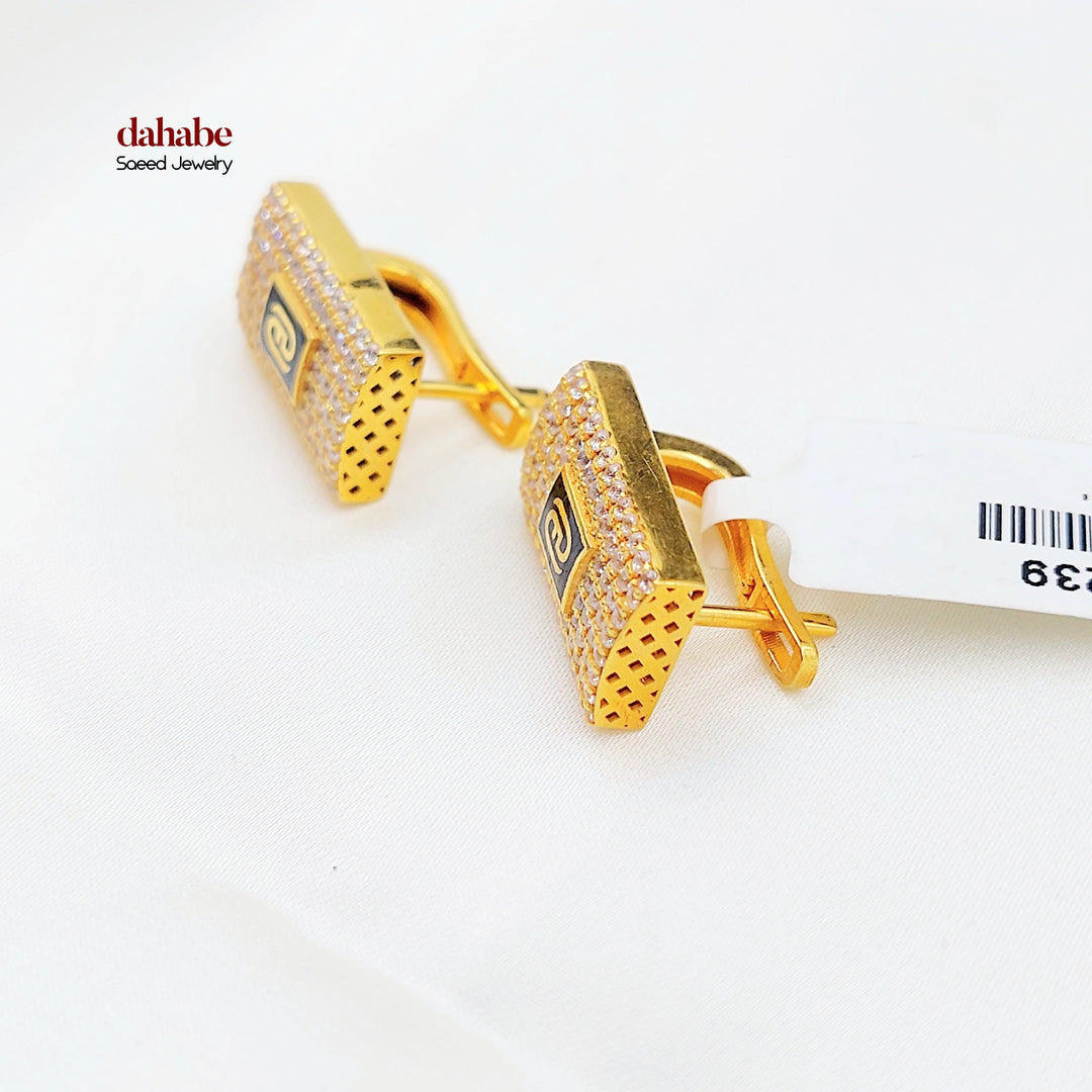 Enameled & Zircon Studded Shankle Earrings