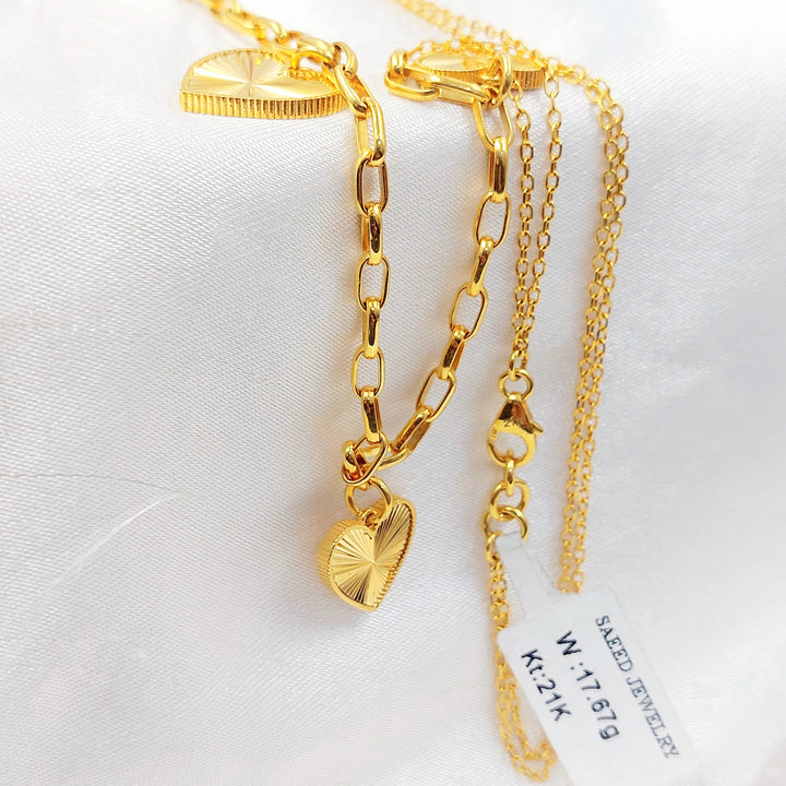 Heart Joy Necklace Made of 21K Gold by Saeed Jewelry 