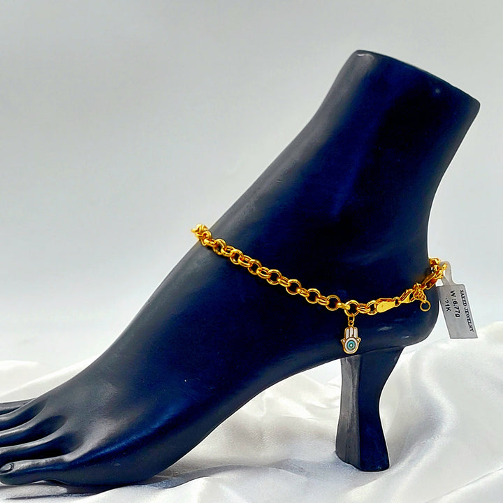 Zircon Studded Heart Anklet