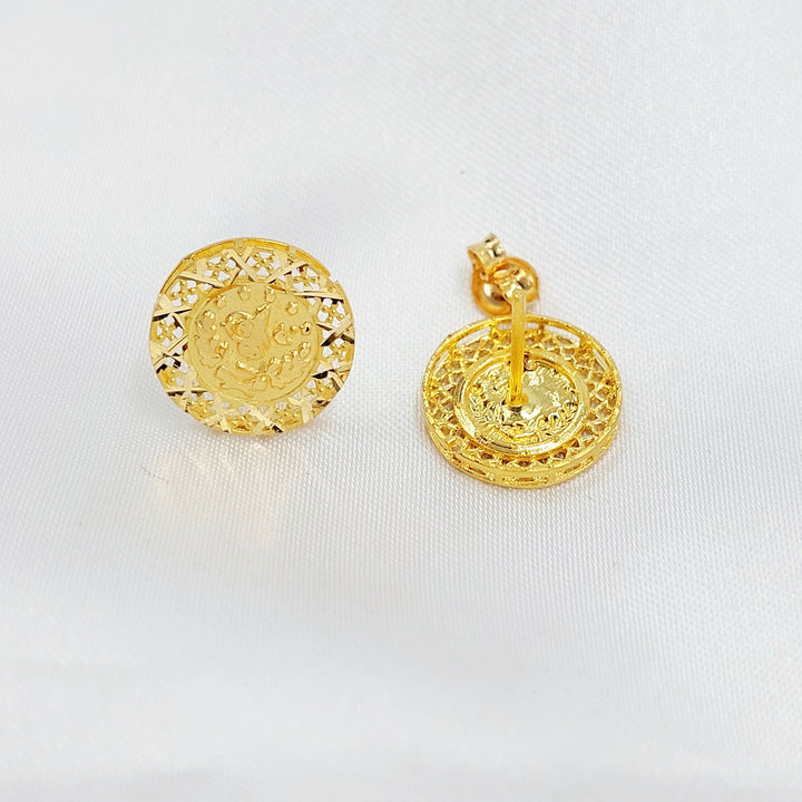 Rashadi Hoop Earrings Made of 21K Gold by Saeed Jewelry 