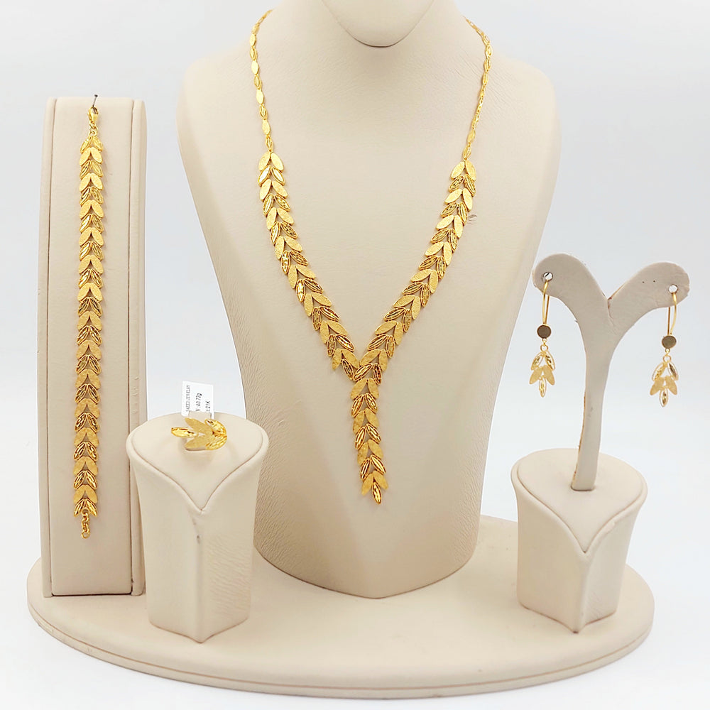 Deluxe Leaf Set Made of 21K Gold by Saeed Jewelry 