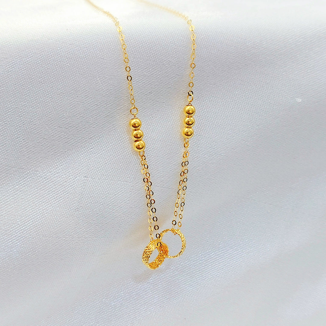 21K Gold Interlocking Circle Necklace