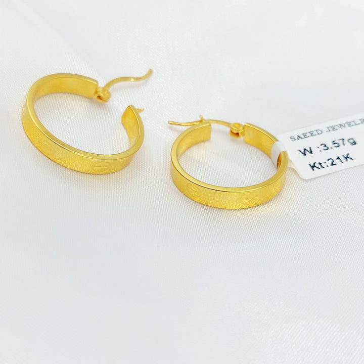 Hoop Earrings Made of 21K Gold by Saeed Jewelry 