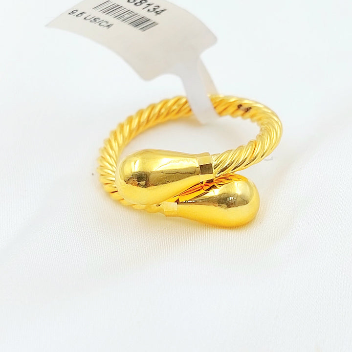 Deluxe Twisted Ring Made of 21K Gold by Saeed Jewelry 