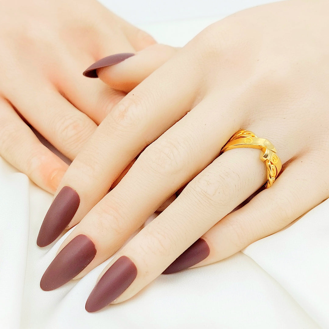 21K Gold Nail Wrap Ring