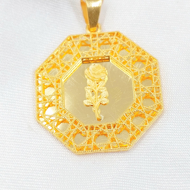 Deluxe Ounce Pendant Made of 21K Gold by Saeed Jewelry 