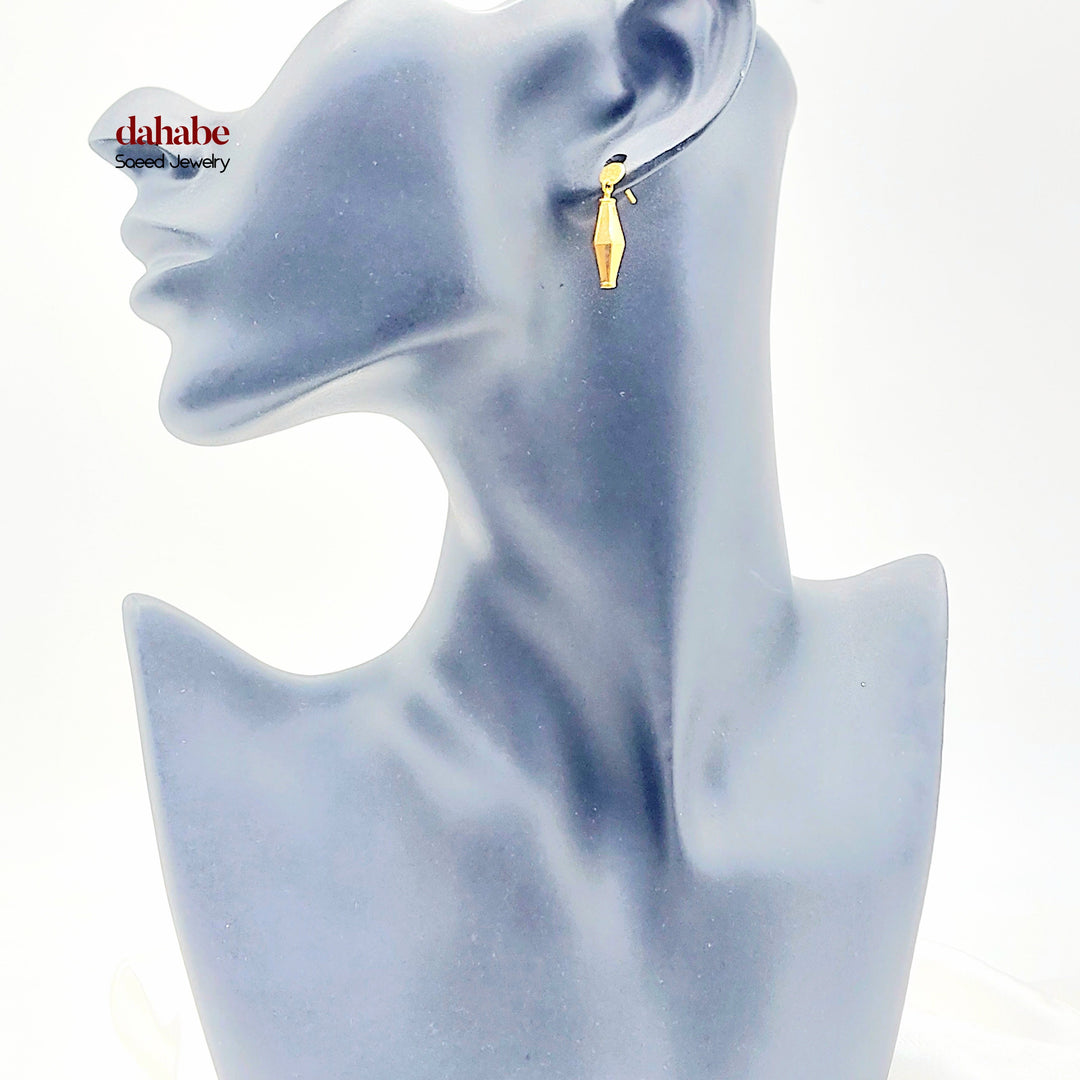21K Gold Faceted Drop Earrings