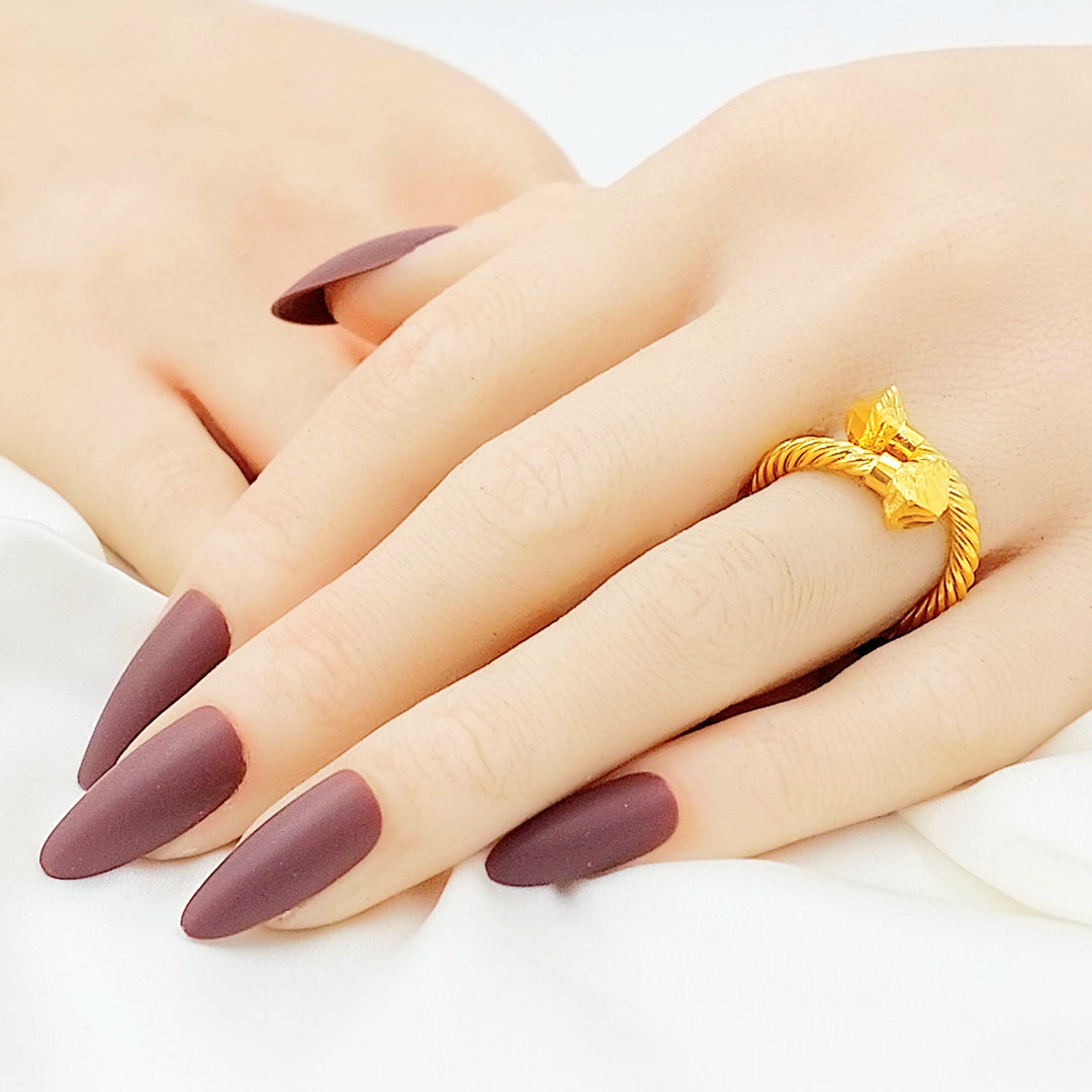 Deluxe Twisted Ring Made of 21K Gold by Saeed Jewelry 