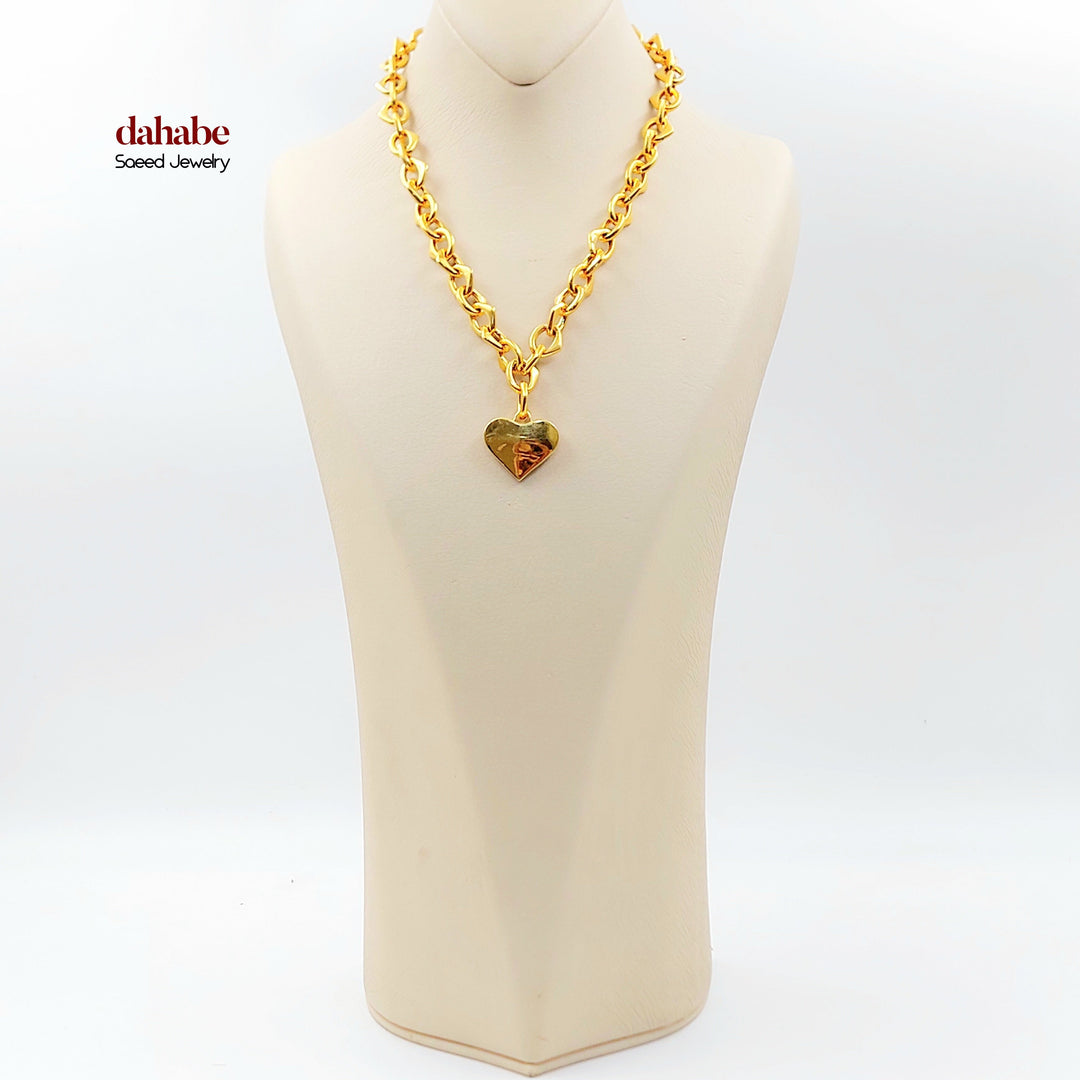 21K عقد جنزير قلب-مجوهرات الشيخ سعيد-Saeed Jewelry 