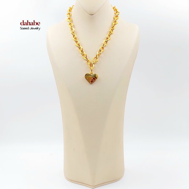 21K عقد جنزير قلب-مجوهرات الشيخ سعيد-Saeed Jewelry 