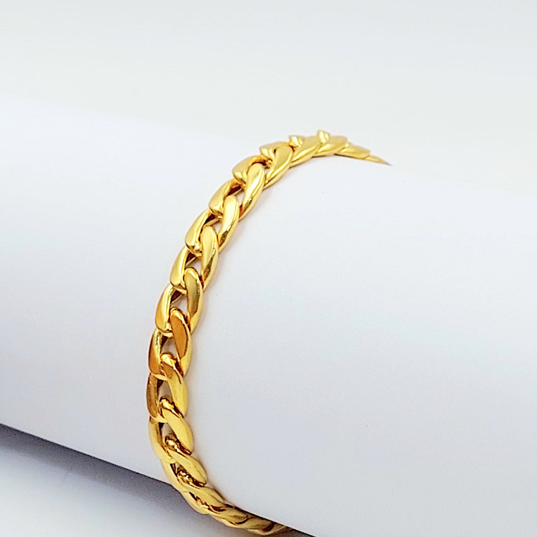 Cuban Links Bracelet Made of 21K Gold by Saeed Jewelry 