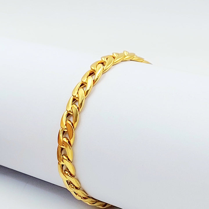 Cuban Links Bracelet Made of 21K Gold by Saeed Jewelry 