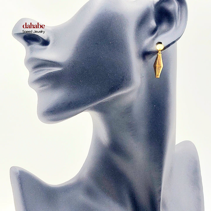 21K Gold Faceted Drop Earrings