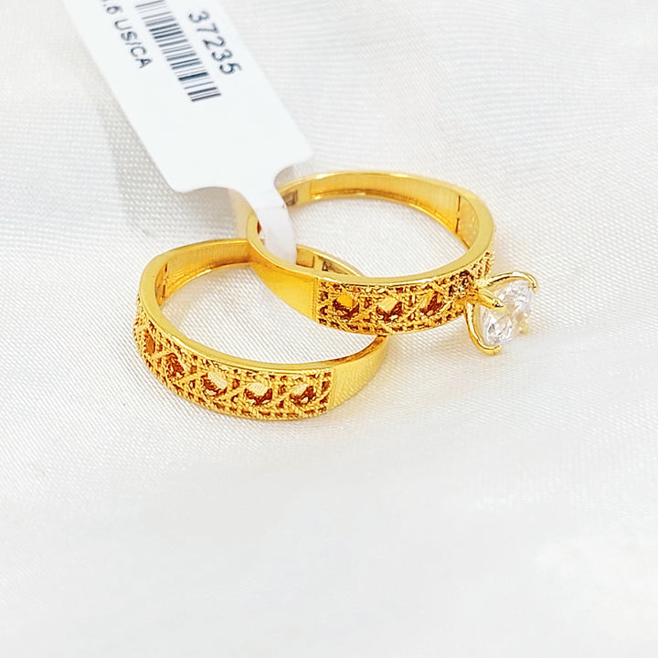 Deluxe Twins Wedding Ring Made of 21K Gold by Saeed Jewelry 