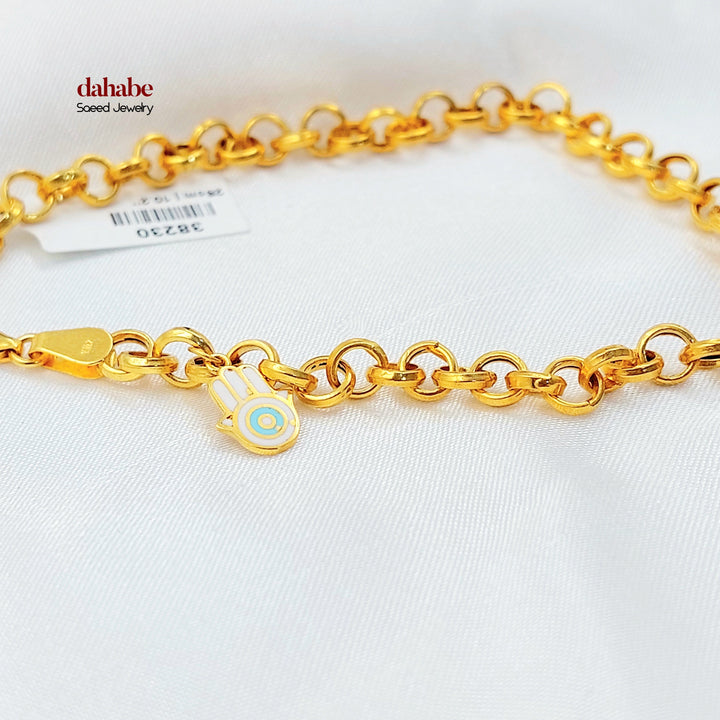 21K خلخال قلب مرصع-مجوهرات الشيخ سعيد-Saeed Jewelry 