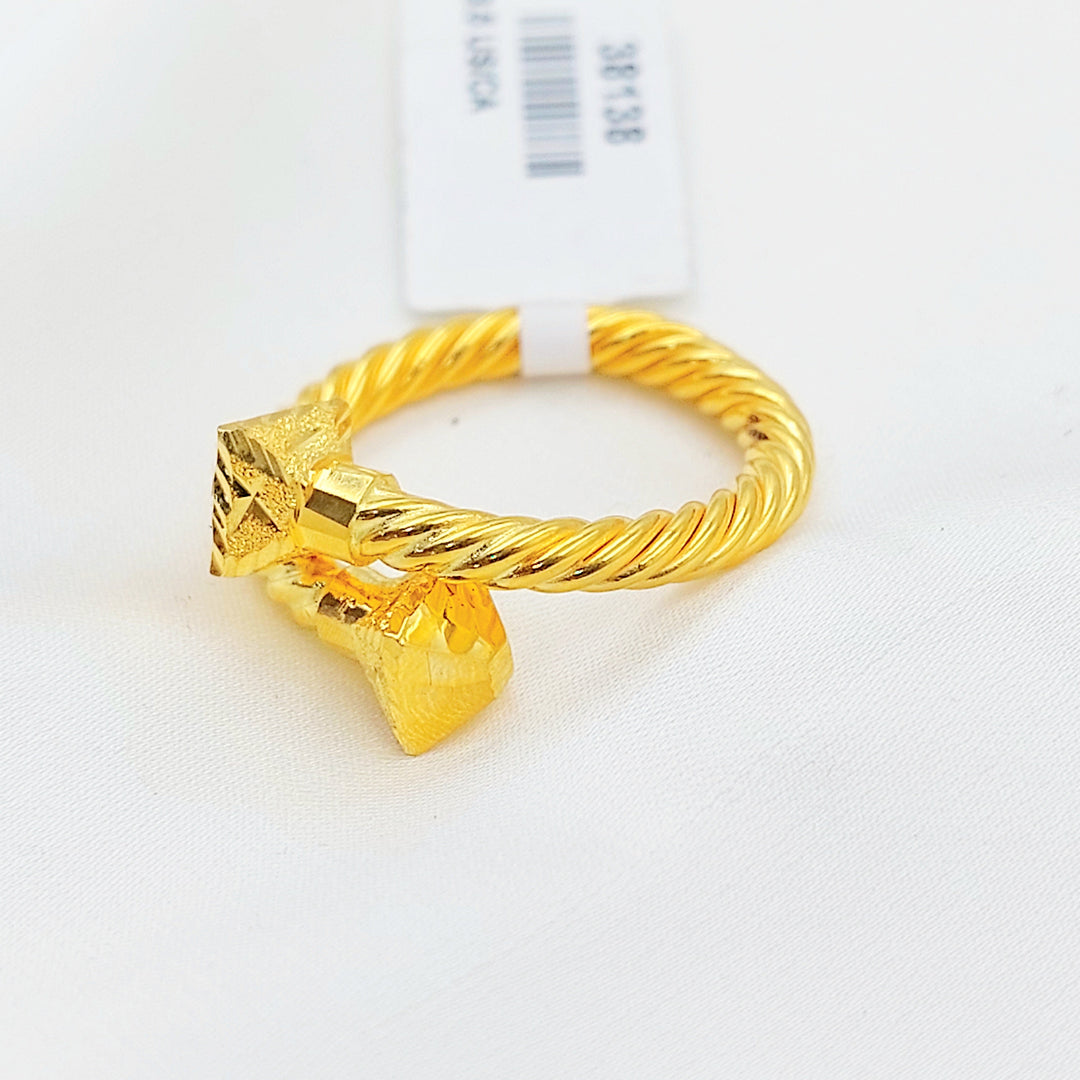 Deluxe Twisted Ring Made of 21K Gold by Saeed Jewelry 