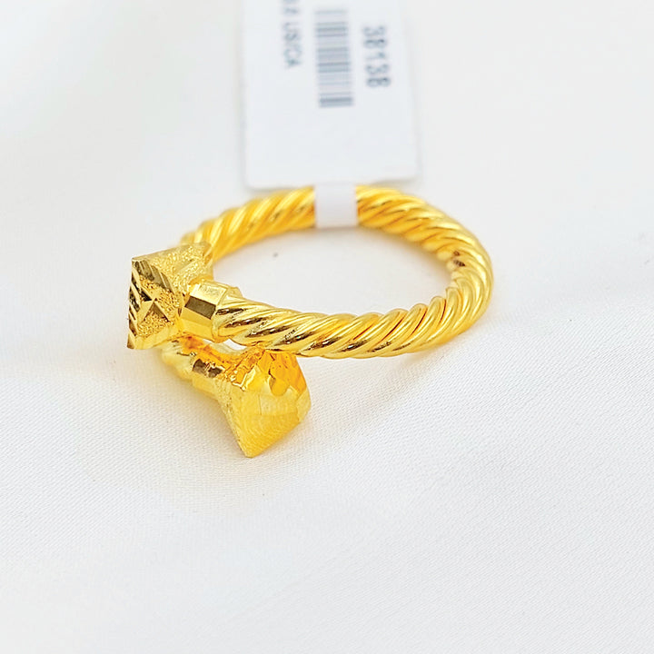Deluxe Twisted Ring Made of 21K Gold by Saeed Jewelry 