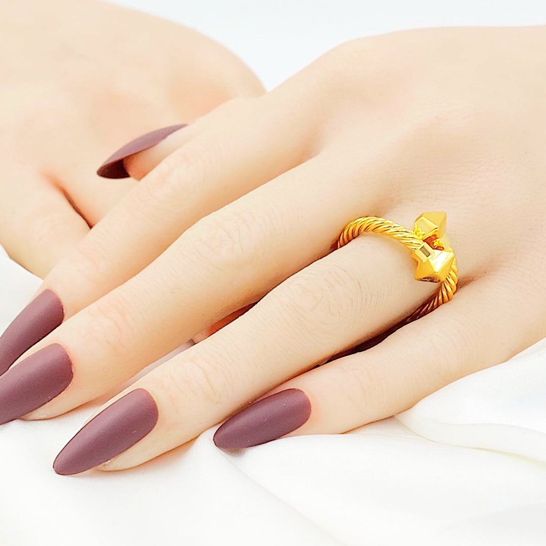 Deluxe Twisted Ring Made of 21K Gold by Saeed Jewelry 