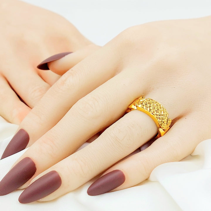 21K Gold Cuban Link Ring