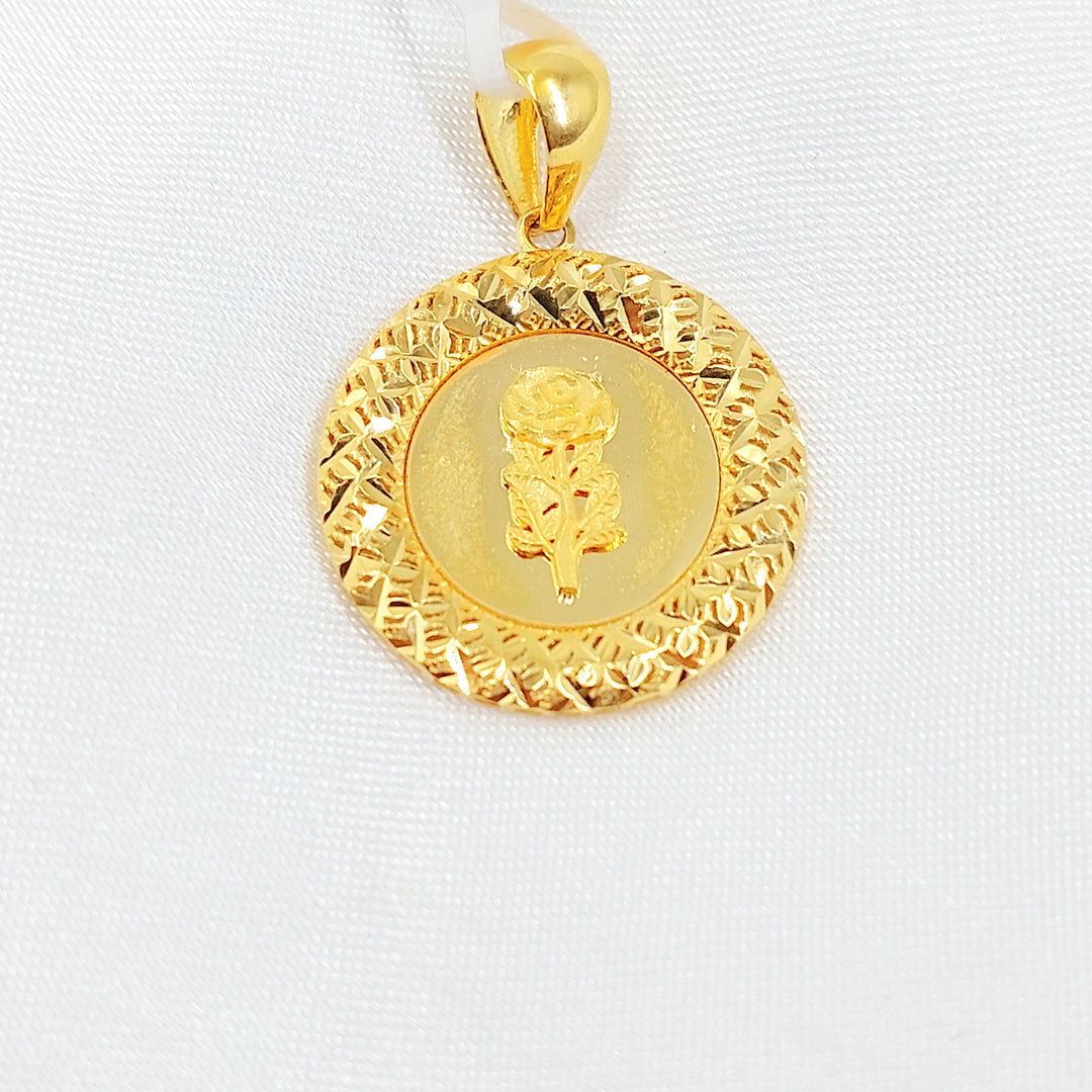 Deluxe Ounce Pendant Made of 21K Gold by Saeed Jewelry 