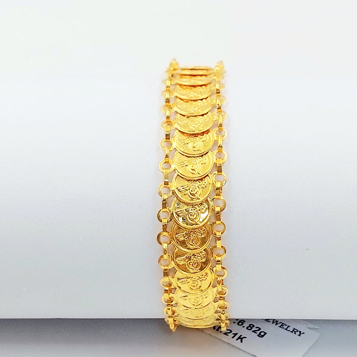 Eighths Rashadi Bracelet Made of 21K Gold by Saeed Jewelry 