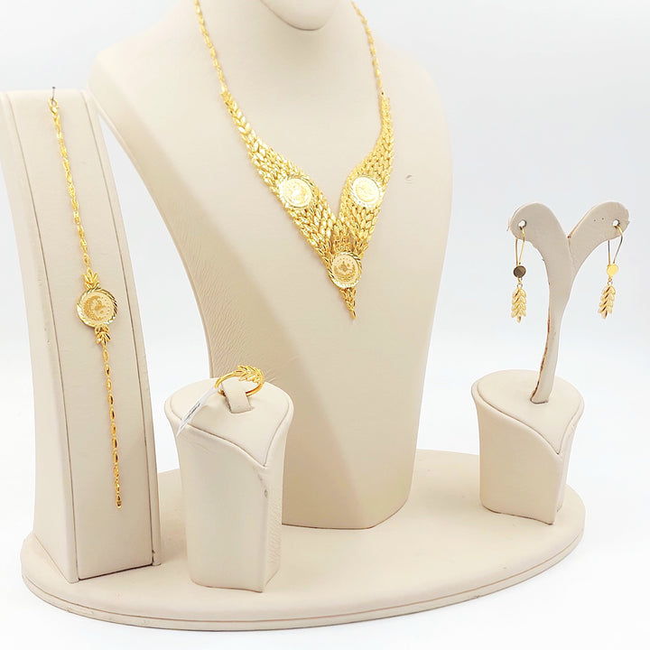 Rashadi Leaf Set Made of 21K Gold by Saeed Jewelry 