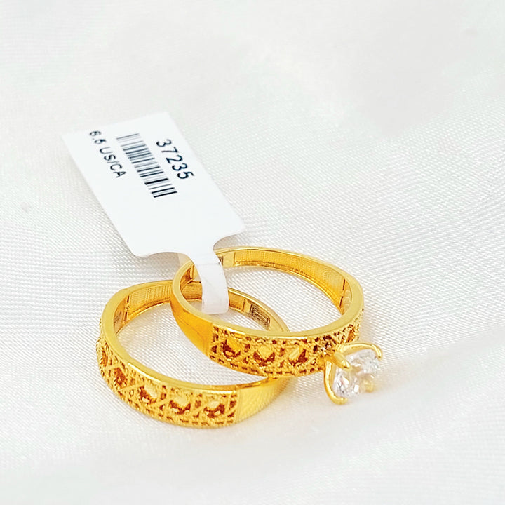 Deluxe Twins Wedding Ring Made of 21K Gold by Saeed Jewelry 