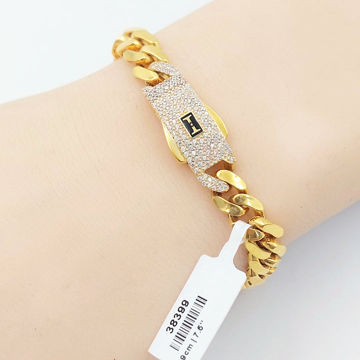 Zircon Studded Cuban Links Bracelet