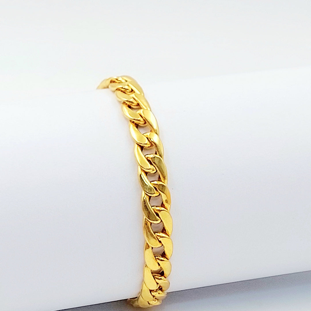 Cuban Links Bracelet Made of 21K Gold by Saeed Jewelry 
