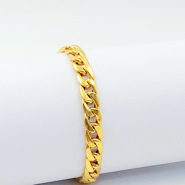 Cuban Links Bracelet Made of 21K Gold by Saeed Jewelry 