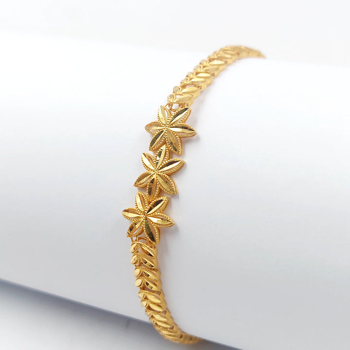 21K اسوارة ورق الشجر-مجوهرات الشيخ سعيد-Saeed Jewelry 