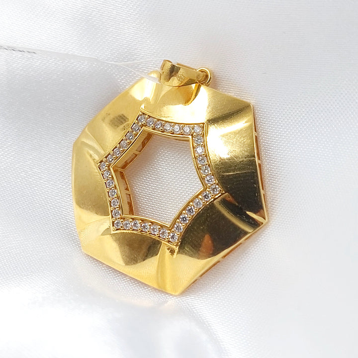 21K تعليقة سداسي مرصع-مجوهرات الشيخ سعيد-Saeed Jewelry 