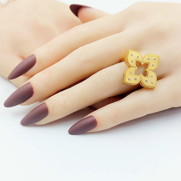 Deluxe Rose Ring Made of 21K Gold by Saeed Jewelry 