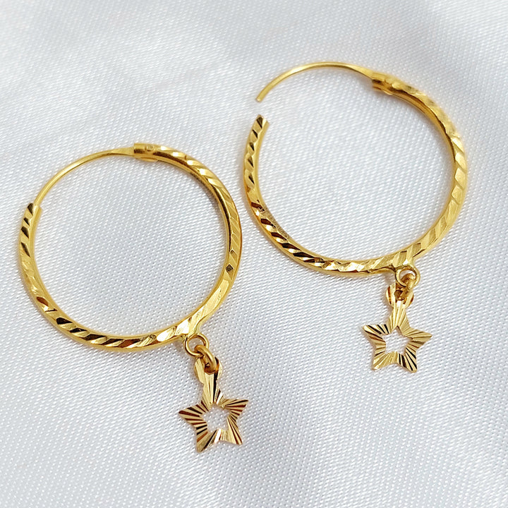 Hoop Earrings Made of 21K Gold by Saeed Jewelry 