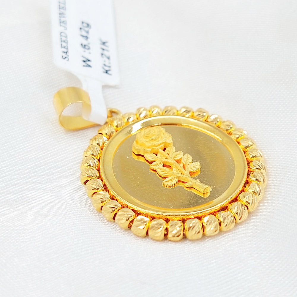 Deluxe Ounce Pendant Made of 21K Gold by Saeed Jewelry 