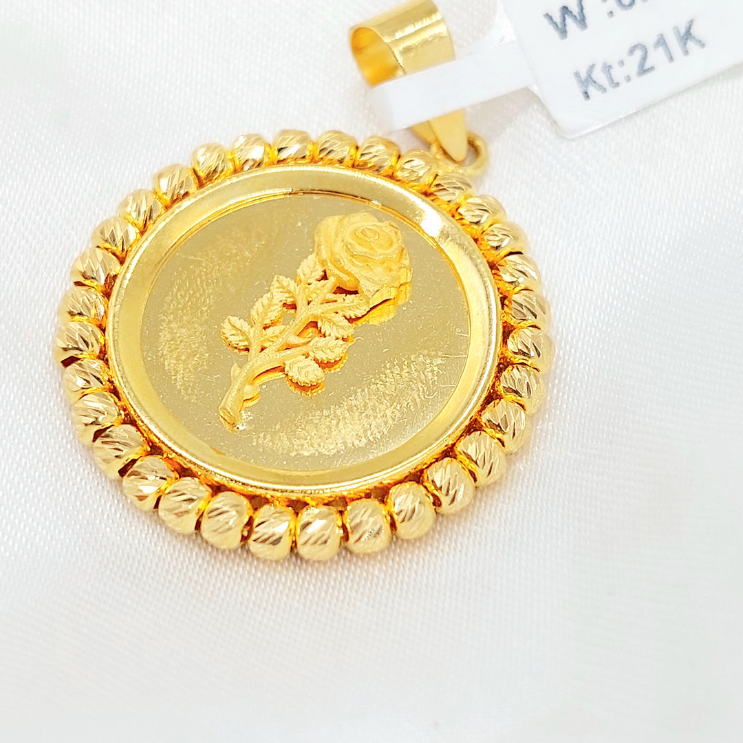 Deluxe Ounce Pendant Made of 21K Gold by Saeed Jewelry 