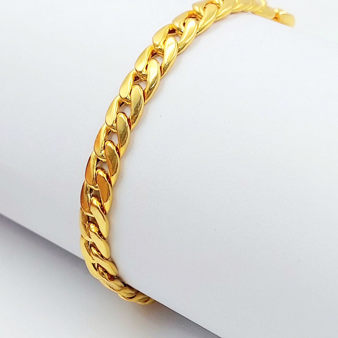 Cuban Links Bracelet Made of 21K Gold by Saeed Jewelry 
