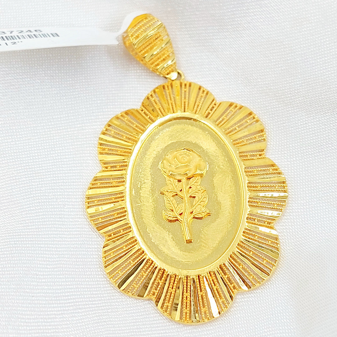Deluxe Ounce Pendant Made of 21K Gold by Saeed Jewelry 