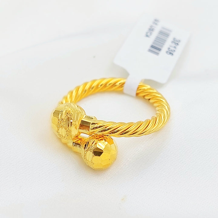 Deluxe Twisted Ring Made of 21K Gold by Saeed Jewelry 