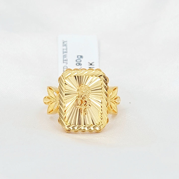 Deluxe Ounce Ring Made of 21K Gold by Saeed Jewelry 