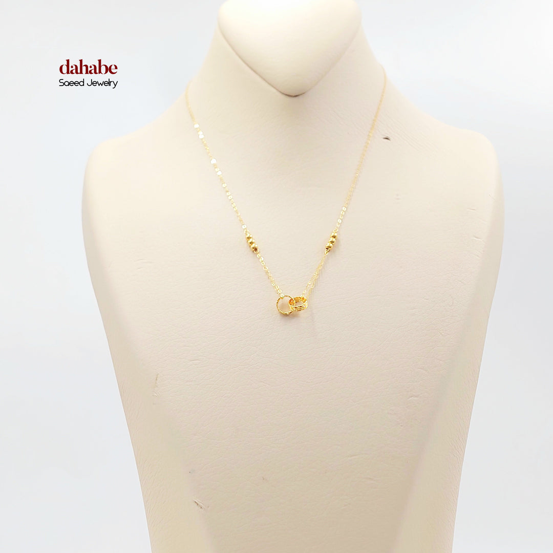 21K Gold Interlocking Circle Necklace