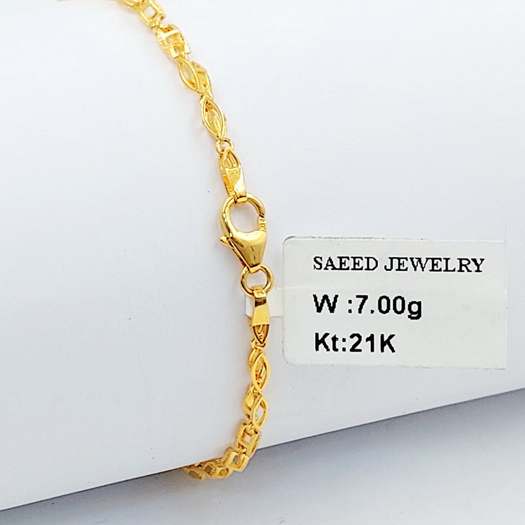 Rashadi Leaf Bracelet Made of 21K Gold by Saeed Jewelry 