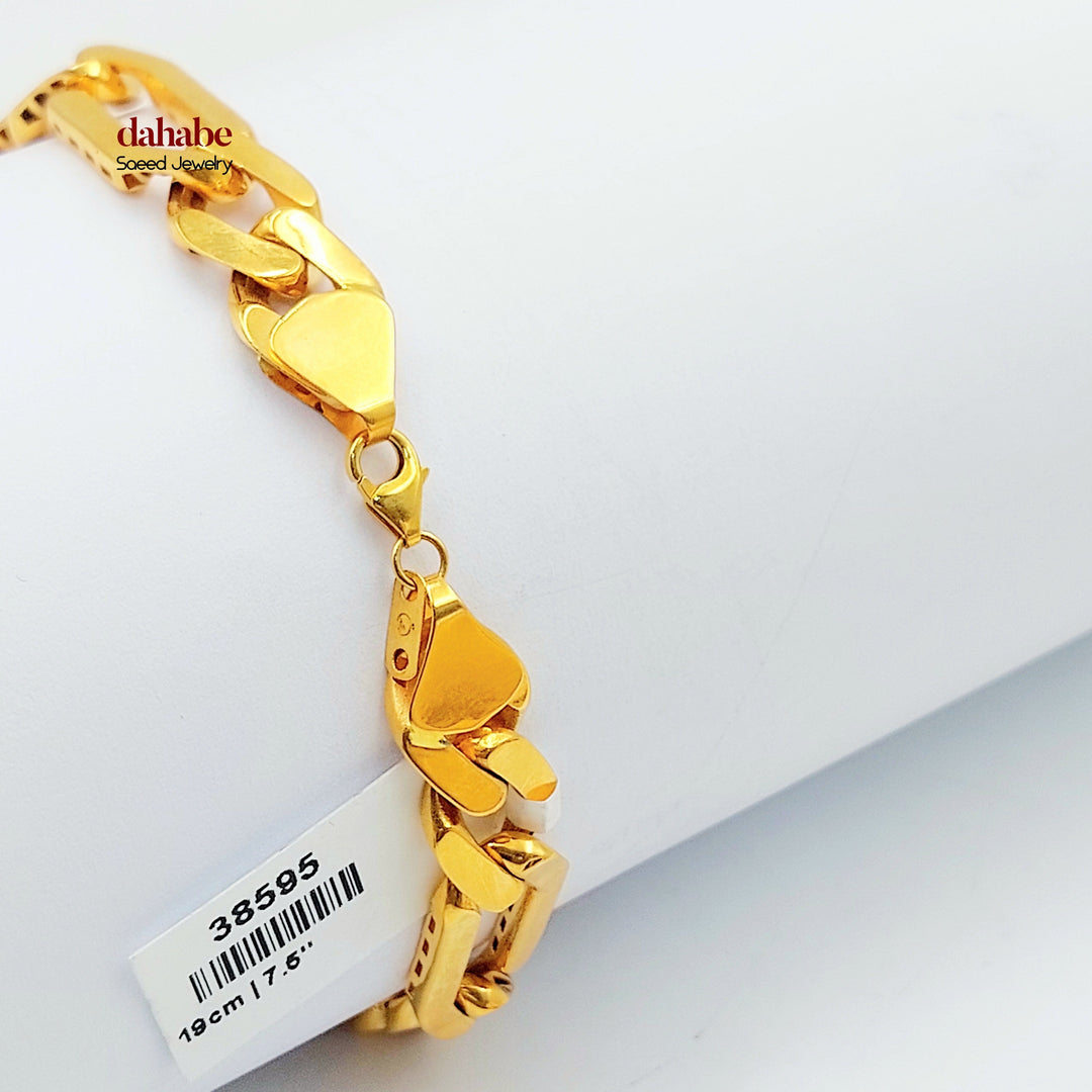 21K Gold Paperclip &amp; Cuban Link Bracelet