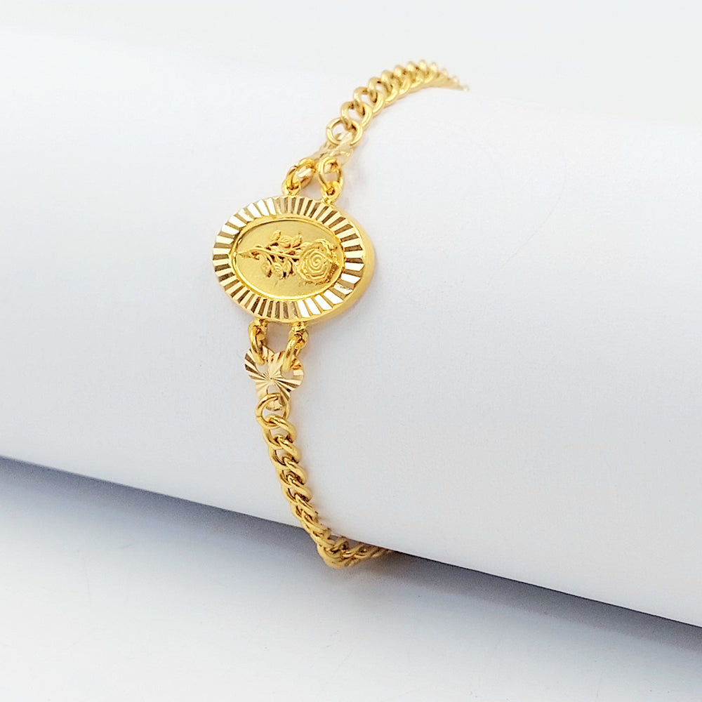 Ounce Bracelet Made of 21K Gold by Saeed Jewelry 