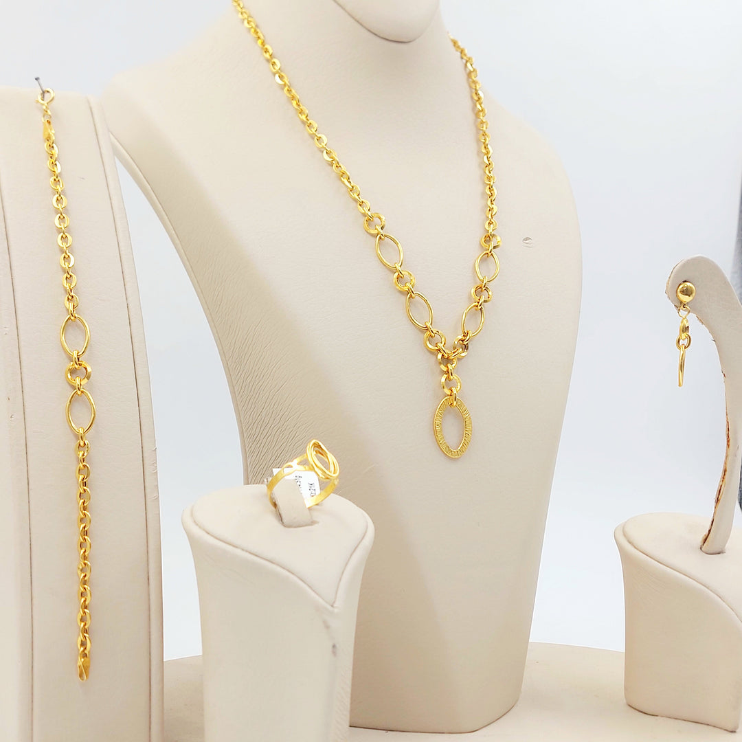 Deluxe Cable Link Set Made of 21K Gold by Saeed Jewelry 