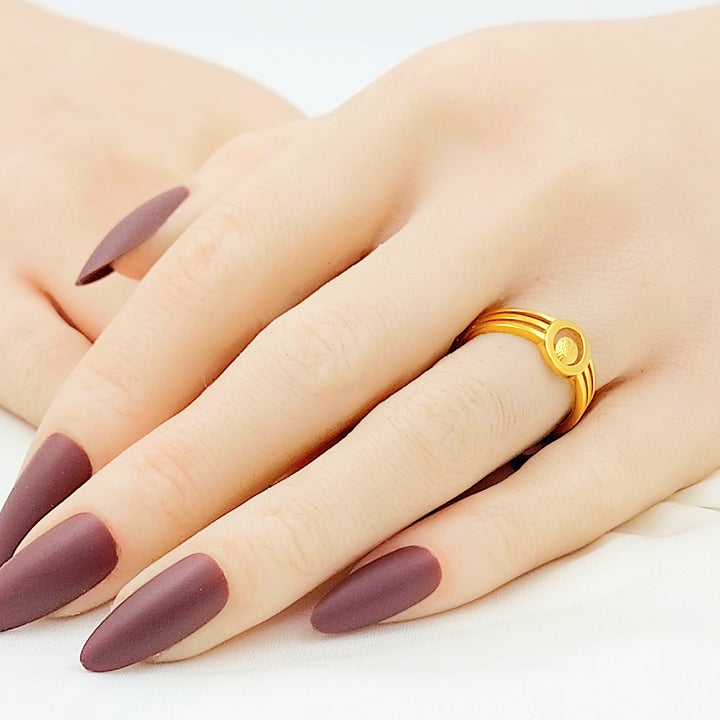 Zircon Studded Deluxe Ring Made of 21K Gold by Saeed Jewelry 