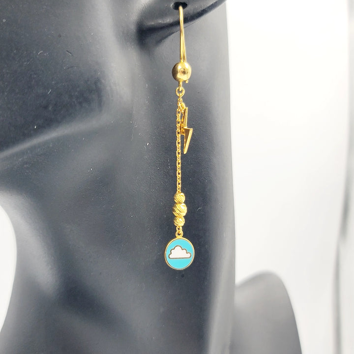 Enameled Deluxe Earrings Made of 21K Gold by Saeed Jewelry 